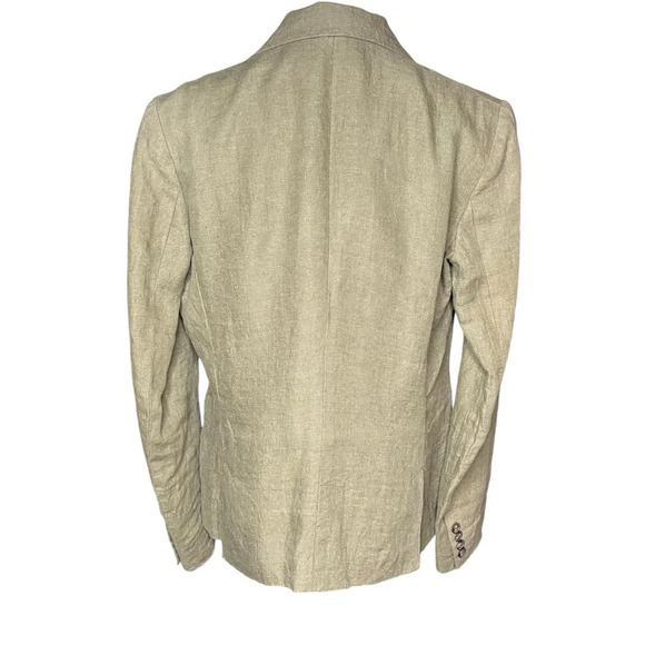 Polo Ralph Lauren Double-Breasted 100% Linen Blazer in Green Size 8 - Picture 9 of 16